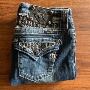 Miss Me Inner Glimpse Embellished Straight Leg Jeans